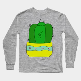 Cute Cactus Design #168: Cactus In Nice Pot Long Sleeve T-Shirt